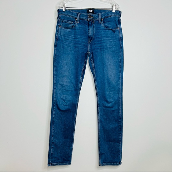 Paige Blue Federal Slim Straight Jeans 33W - Picture 2 of 8